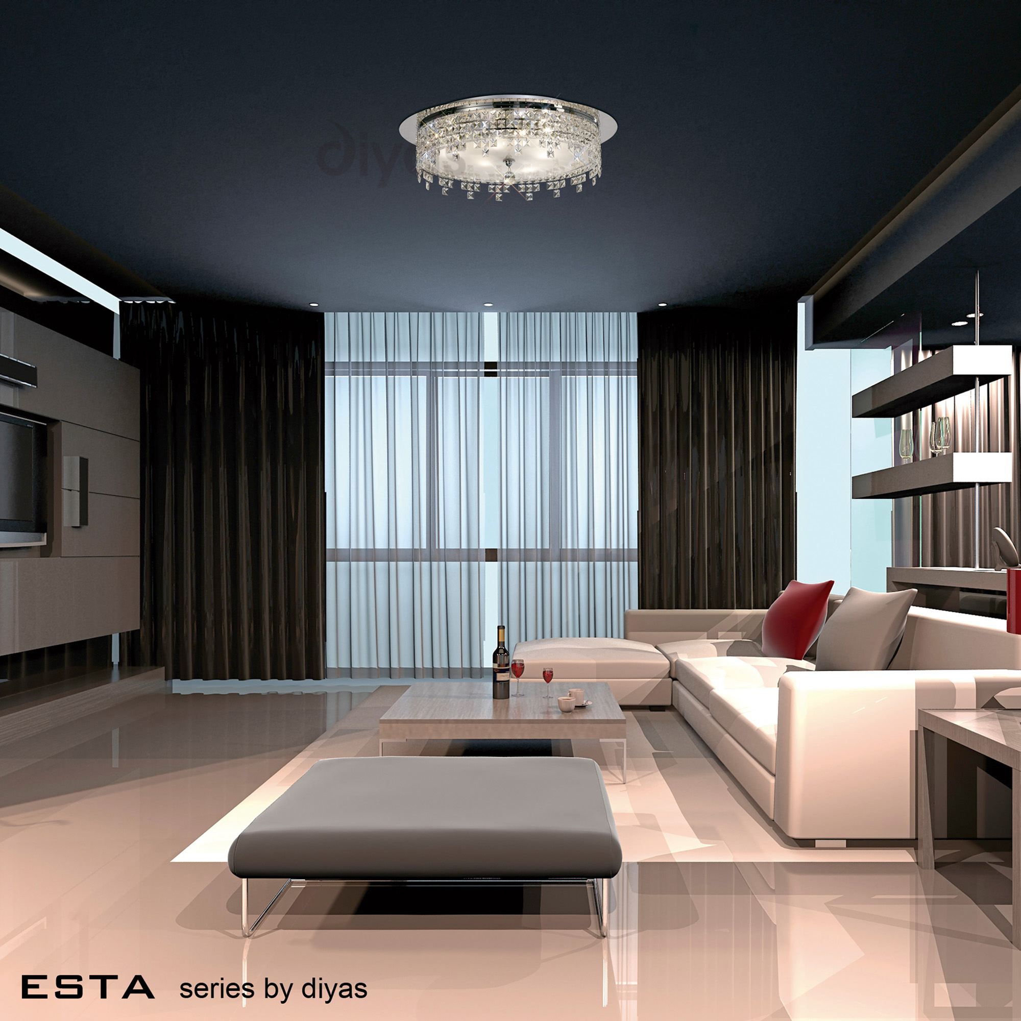 Esta Crystal Ceiling Lights Diyas Flush Crystal Fittings Esta Crystal Ceiling Lights Diyas Flush Crystal Fittings